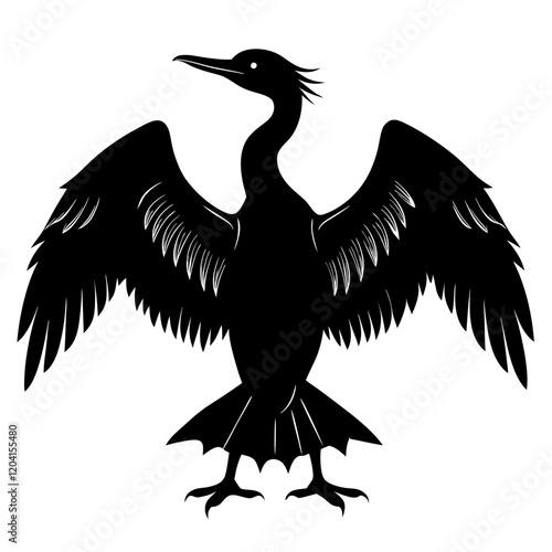 magnificent frigatebird Antigua And Barbuda silhouette,vector style