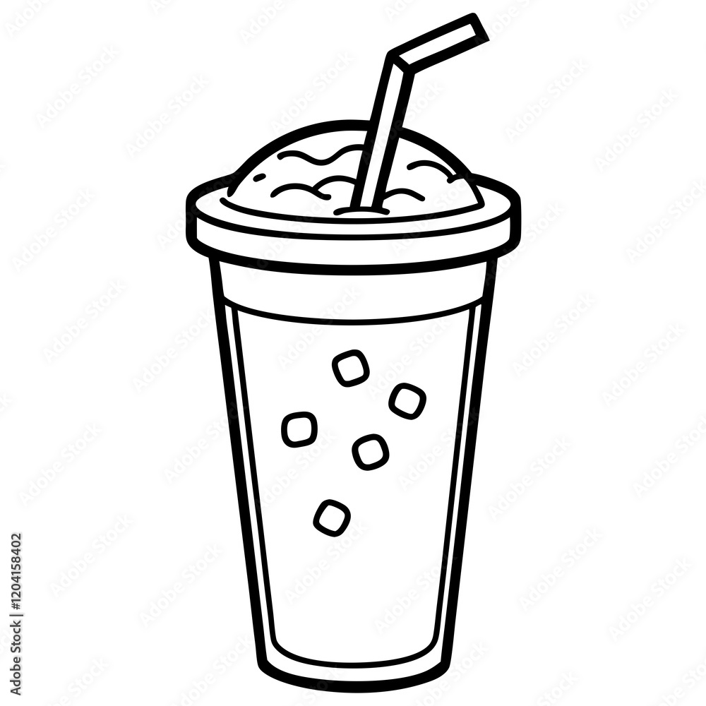Minimalist Iced Coffee Cup Illustration Minimalist Iced Coffee Cup Illustration