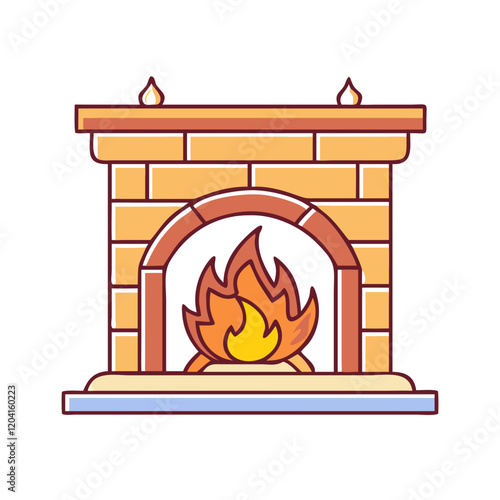 fireplace icon, fireplace vector illustration-simple illustration of fireplace, perfect for fireplace logos and icons