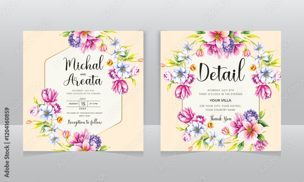 wedding invite template for social media posts. Editable vector illustration for card, banner, invitation wedding invite template for social media posts. Editable vector illustration for card, banner, invitation