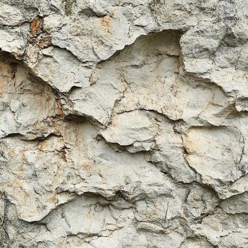 Rough, textured stone wall surface.  Gray, weathered rock background. photo