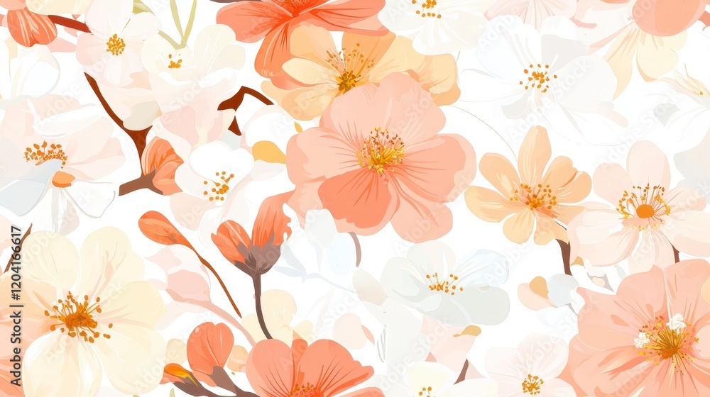 custom made wallpaper toronto digitalDelicate wildflower pattern in soft muted colors, intricate design, perfect for textiles, wallpapers, and elegant decor applications