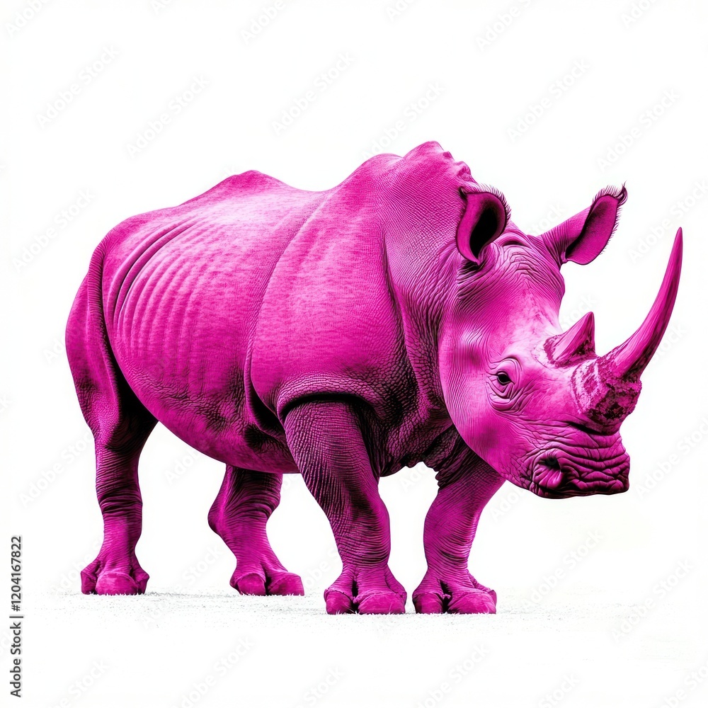 Obraz premium Pink rhinoceros, studio, wildlife, animal, artwork