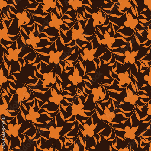 Cute hand drawn floral seamless pattern background