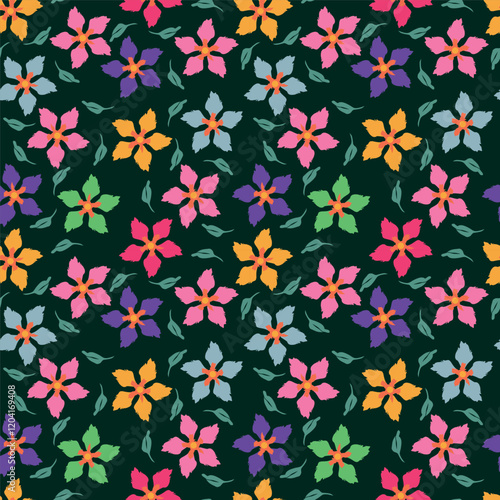 Wallpaper Mural Cute hand drawn floral seamless pattern background Torontodigital.ca