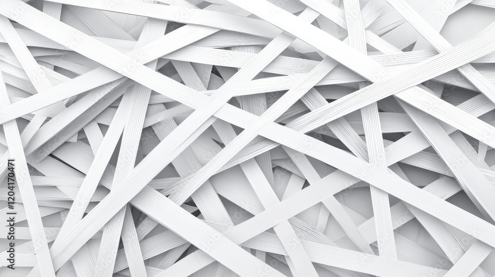 White Paper Cutout in Series of Intersecting Lines on a Simple Background White Paper Cutout in Series of Intersecting Lines on a Simple Background
