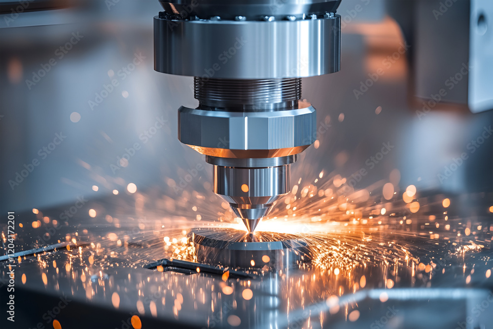 Close-up of laser cutting mashine with flying sparks. CNC plasma cutter cut metal sheet. Close-up of laser cutting mashine with flying sparks. CNC plasma cutter cut metal sheet.