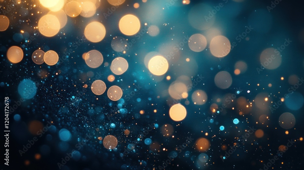 Abstract blue and gold bokeh background with glitter. Abstract blue and gold bokeh background with glitter.