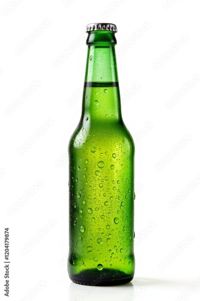 araffe bottle of beer with water droplets on a white background araffe bottle of beer with water droplets on a white background
