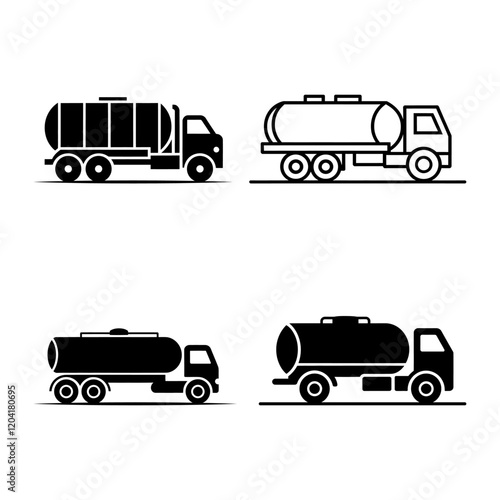 A clean, minimalist illustration of a tanker truck.