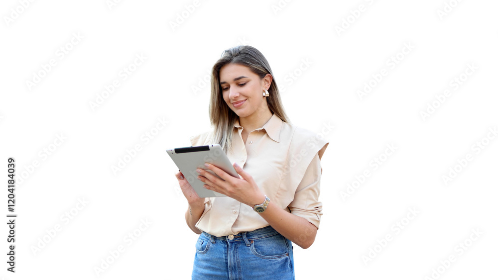 Professional woman working on her tablet Professional woman working on her tablet
