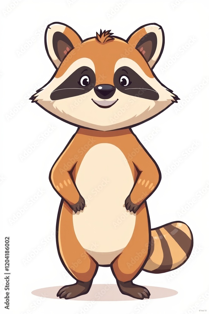 cartoon raccoon standing up with his hands on his hips cartoon raccoon standing up with his hands on his hips