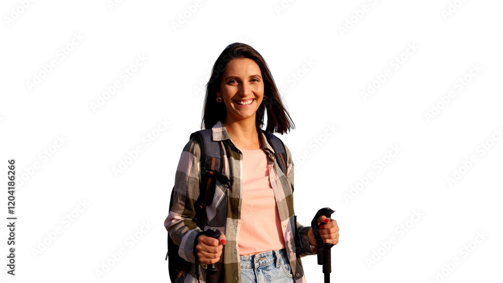 Girl on hiking enjoying on the top of the mountain Girl on hiking enjoying on the top of the mountain