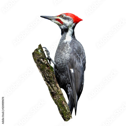 Pileated Woodpecker - Dryocopus pileatus - Large North American Woodpecker Bird Isolated photo