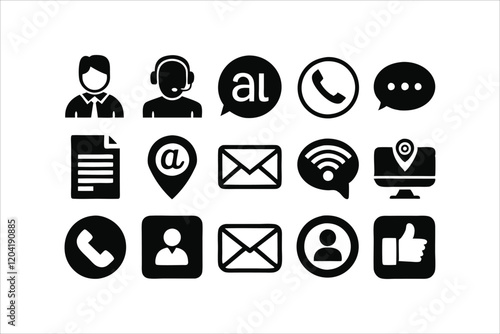 Contact us icon set collection for websites and mobile applications. Contact Icon Set Collection Vector Illustration

