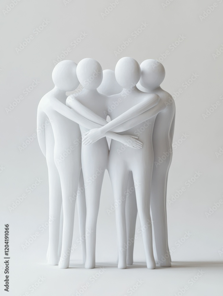 A group of six simplistic figures representing unity and collaboration. A group of six simplistic figures representing unity and collaboration.