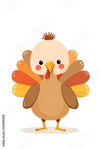 a cartoon turkey with a big orange beak and a brown body