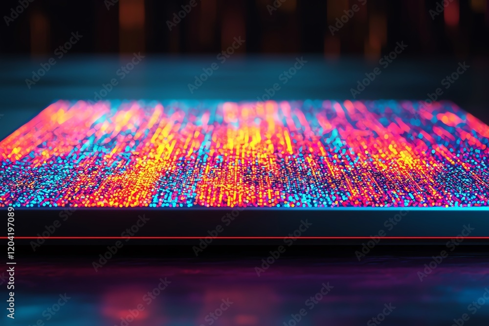 Fototapeta premium A digital display glowing with vibrant and colorful patterns and textures.