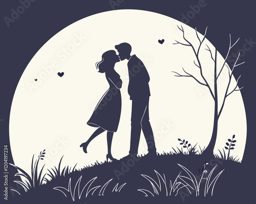  silhouette, happy valentines day couple