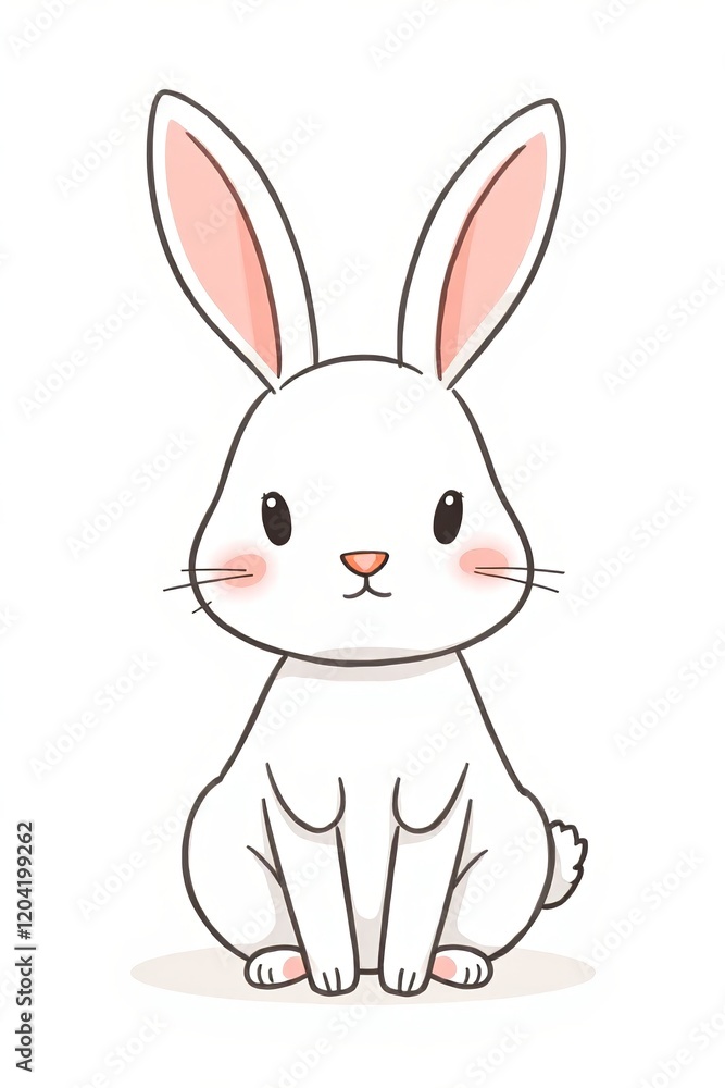 a cartoon bunny sitting down with a white background a cartoon bunny sitting down with a white background