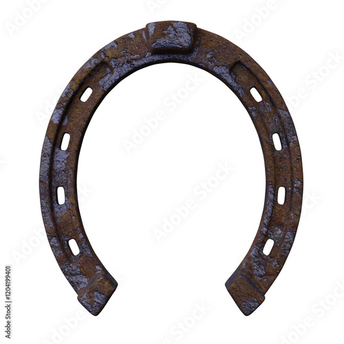 Horseshoe isolated on white, transparent. Talisman good luck and fortune symbol