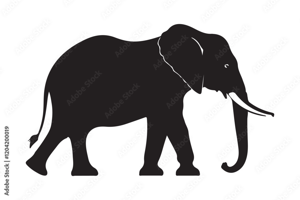 Obraz premium Elephant Silhouette Vector Art for Wildlife Design Projects