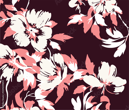 botanical floral vector seamless pattern with roses herbs and leaves big set background with flowers