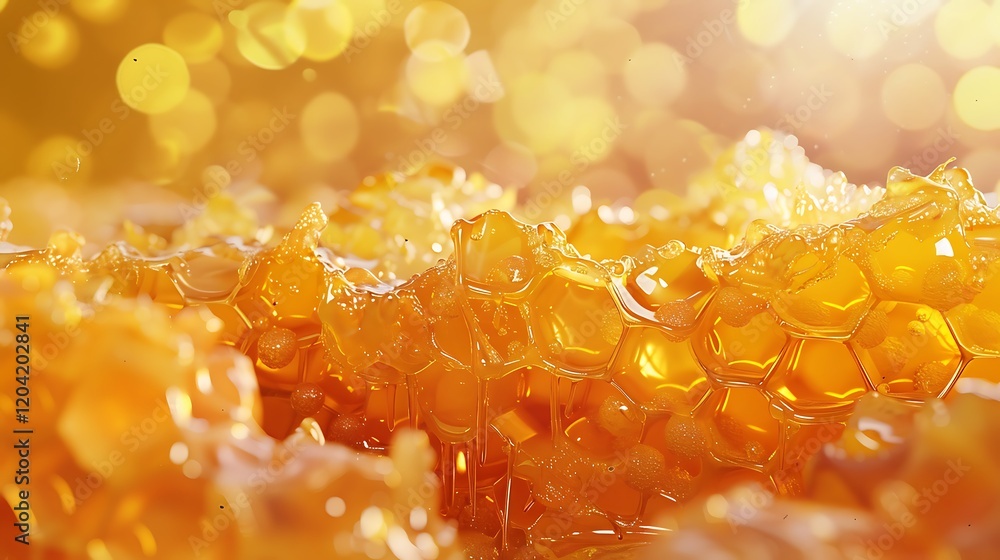 Honeycomb with honey closeup Honeycomb with honey closeup