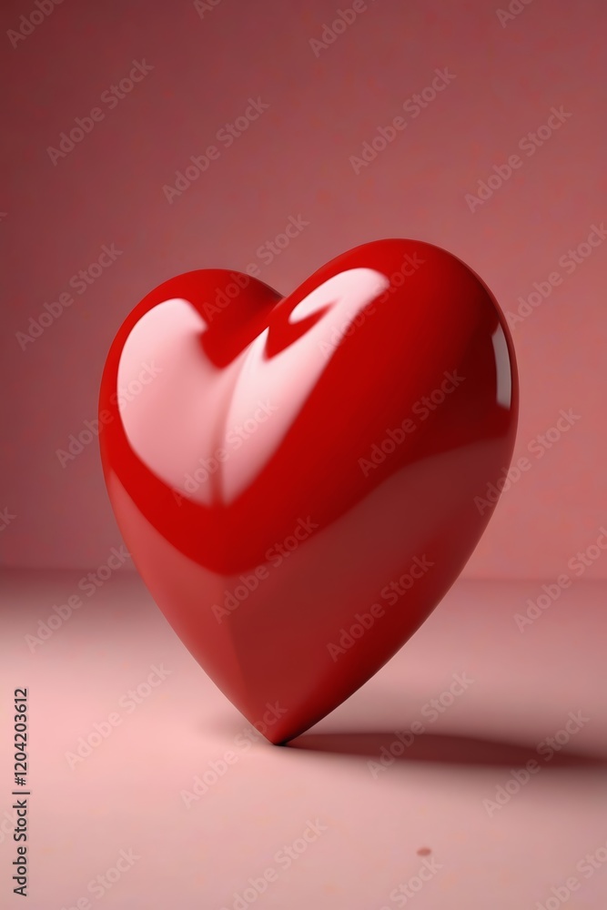 a close up of a red heart on a white surface
