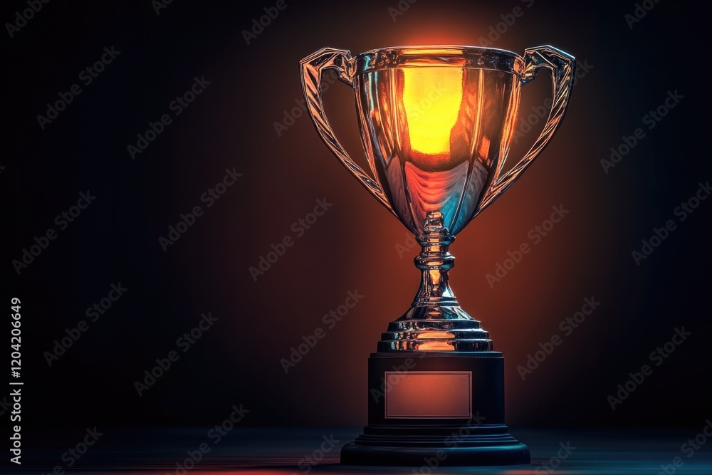 creative concept of karate tournament trophy glowing softly against dark gradient symbolizing achievement creative concept of karate tournament trophy glowing softly against dark gradient symbolizing achievement