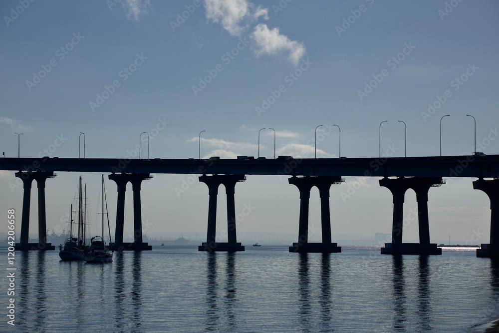 Obraz premium View of the Coronado Bridge from the bay