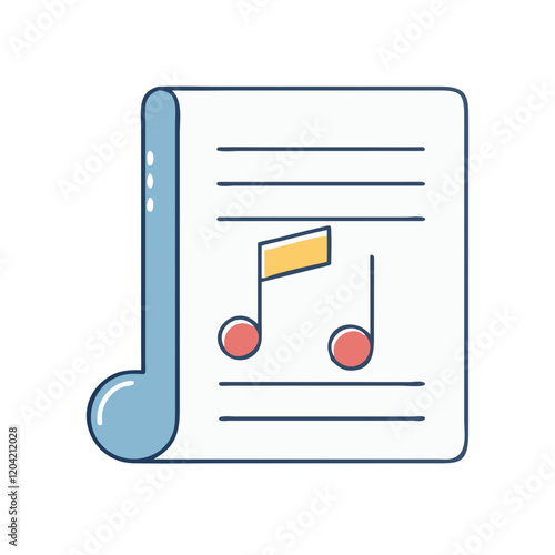 music sheet icon, music sheet vector illustration-simple illustration of music sheet, perfect for music sheet logos and icons