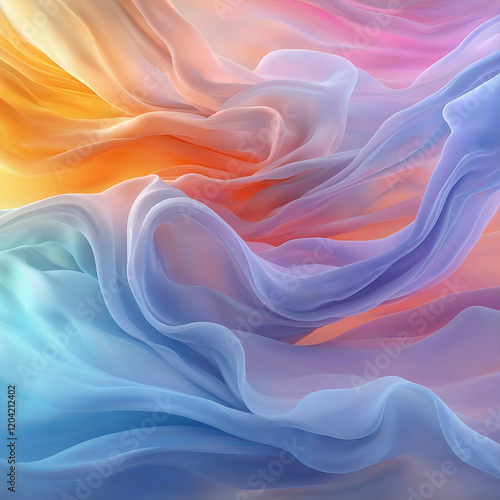 Wallpaper Mural Soft flowing fabric in vibrant colors creates serene atmosphere Torontodigital.ca