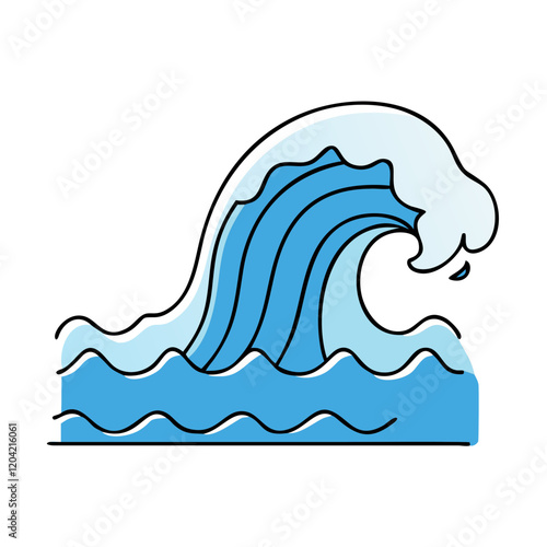 ocean wave icon, ocean wave vector illustration-simple illustration of ocean wave, perfect for ocean wave logos and icons