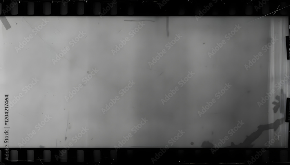 Obraz premium Black and white film negative texture background with dust, scratches and grunge frame for a vintage video tape effect. dreamy vintage destroyed photo or film light leaks texture overlay with vignet