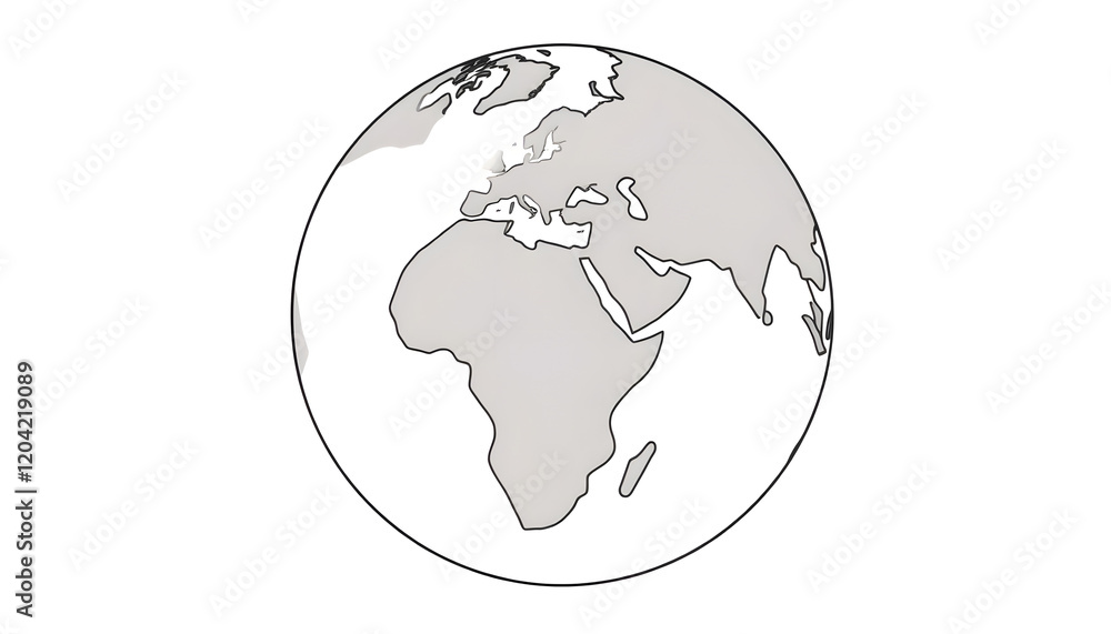 continuous line drawing globe - PNG image with transparent background, flat design, with white tones continuous line drawing globe - PNG image with transparent background, flat design, with white tones