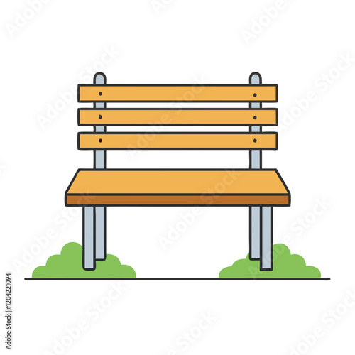 park bench icon, park bench vector illustration-simple illustration of park bench, perfect for park bench logos and icons
