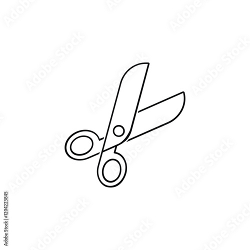 simple black and white scissors icon