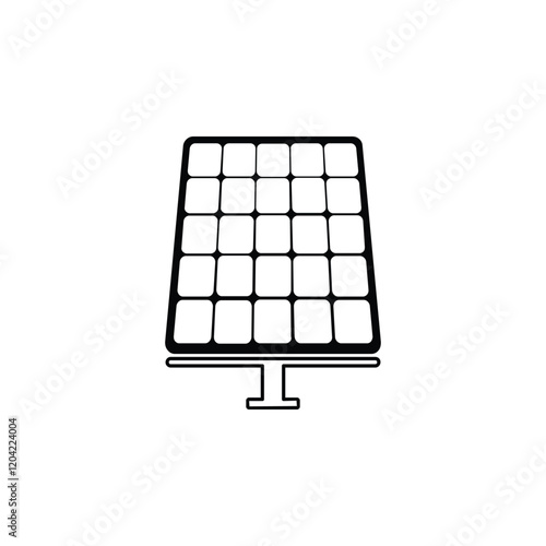 black and white solar panel icon