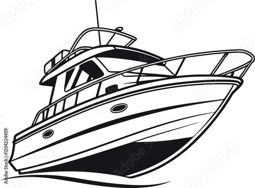 ship in the sea, Boat silhouette vector design