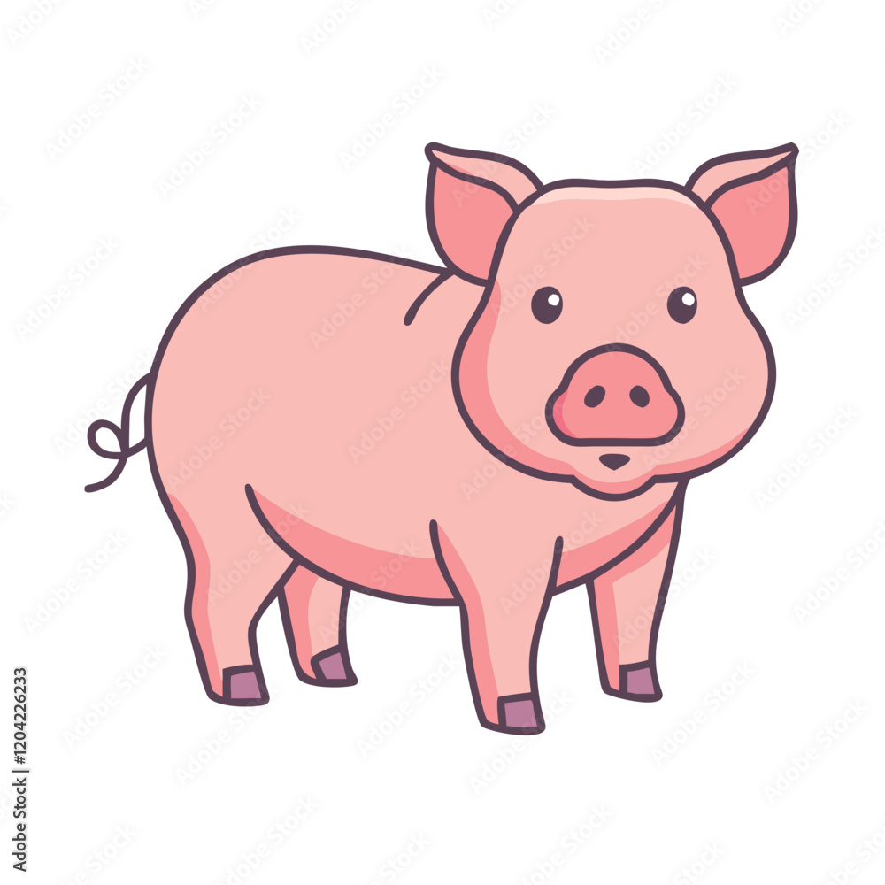 pig icon, pig vector illustration-simple illustration of pig, perfect for pig logos and icons