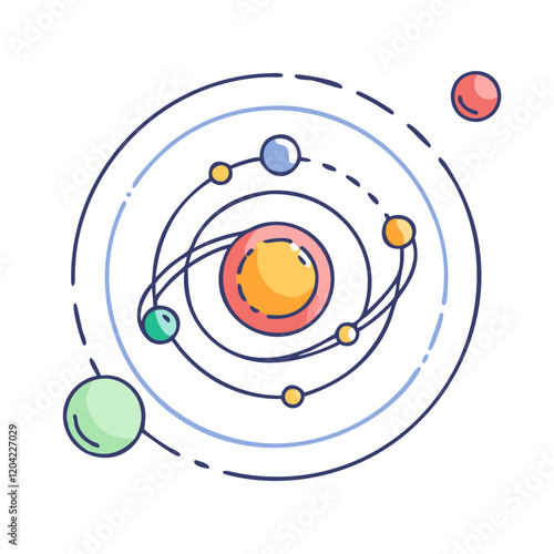 planetary orbit icon, planetary orbit vector illustration-simple illustration of planetary orbit, perfect for planetary orbit logos and icons