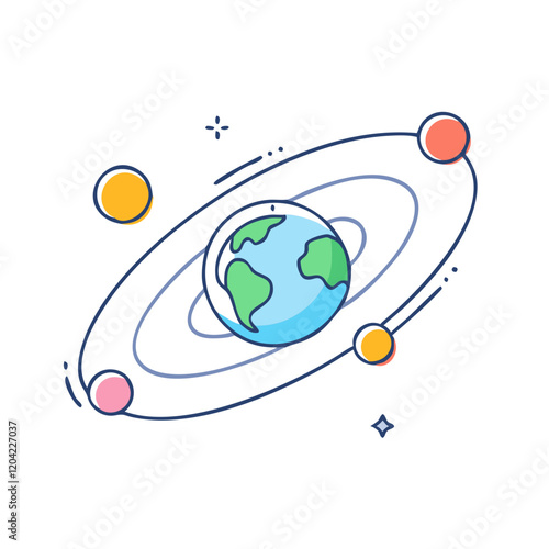 planetary orbit icon, planetary orbit vector illustration-simple illustration of planetary orbit, perfect for planetary orbit logos and icons