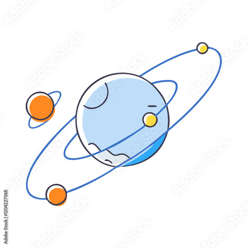 planetary orbit icon, planetary orbit vector illustration-simple illustration of planetary orbit, perfect for planetary orbit logos and icons