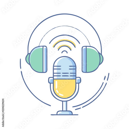 podcast icon, podcast vector illustration-simple illustration of podcast, perfect for podcast logos and icons