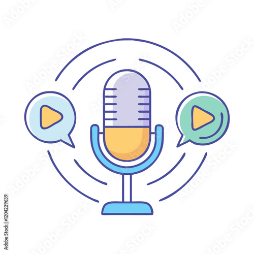 podcast icon, podcast vector illustration-simple illustration of podcast, perfect for podcast logos and icons