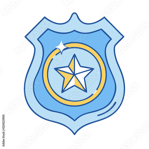 police badge icon, police badge vector illustration-simple illustration of police badge, perfect for police badge logos and icons