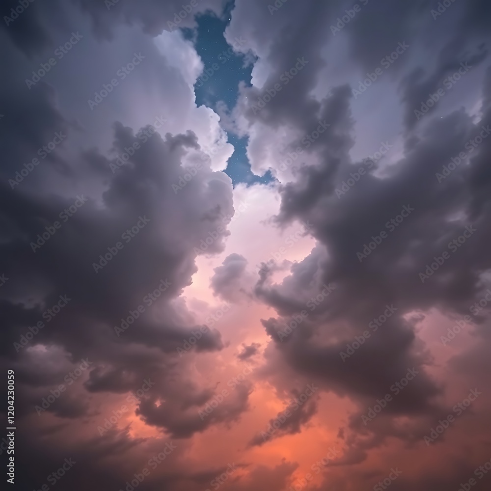 Obraz premium Dramatic sunset storm cloudscape.