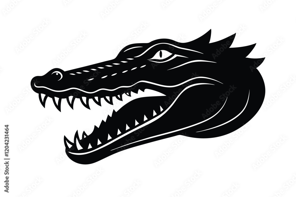 Fototapeta premium illustration of a crocodile head