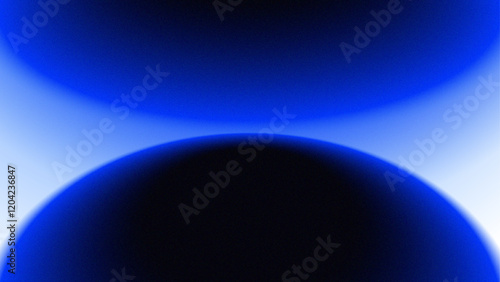 Abstract blue circle gradient background grainy texture. Wallpaper. Cover. Noise, texture, banner poster, header cover design, Aura